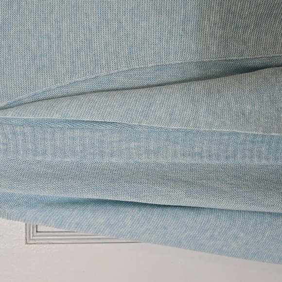 Eileen FISHER 100% ORGANIC COTTON Light Blue Open Front Sweater CARDIGAN MEDIUM - Picture 3 of 5